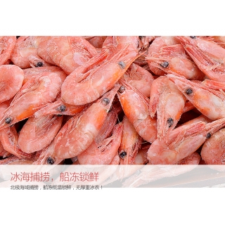 大洋世家 熟冻加拿大北极虾（学名：长额虾） 500g 60-75只 袋装 自营海鲜水产